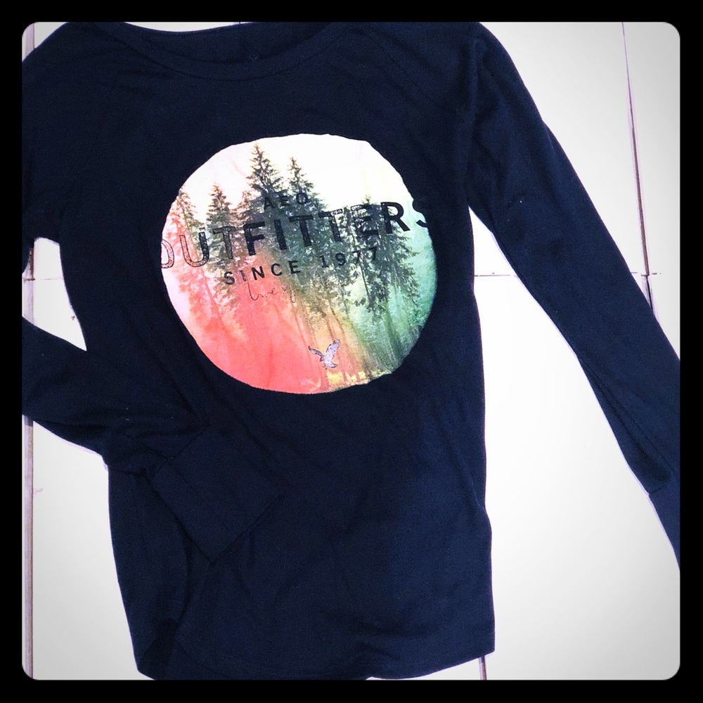 AEO Navy Blue LS Shirt